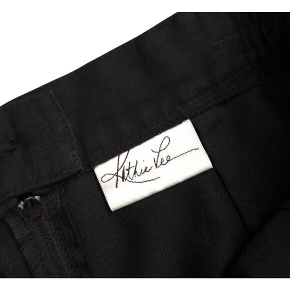 KATHIE LEE Womens Size 16 Vintage Black Back Zip Side Elastic Pleated Skirt - Picture 6 of 6
